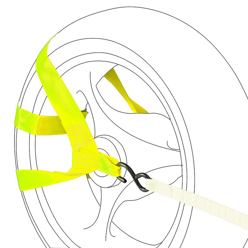 MOTO4U Universal Motorcycle Rear Wheel Tie down Strap (Fluorescent green) - Image 3